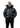 Doudoune Helvetica Summit noire portée, capuche relevée